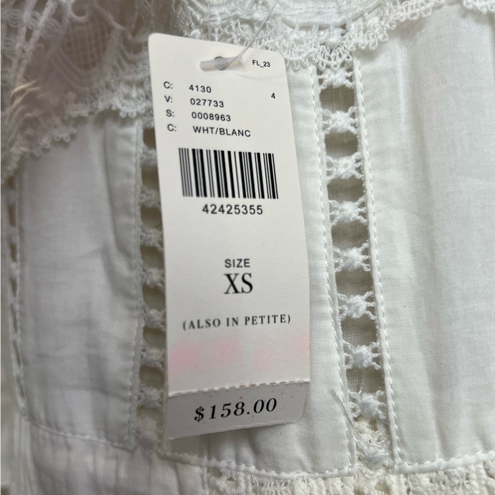 NWT Eri + Ali Anthropologie White Lace Dress XS - Picture 5 of 6